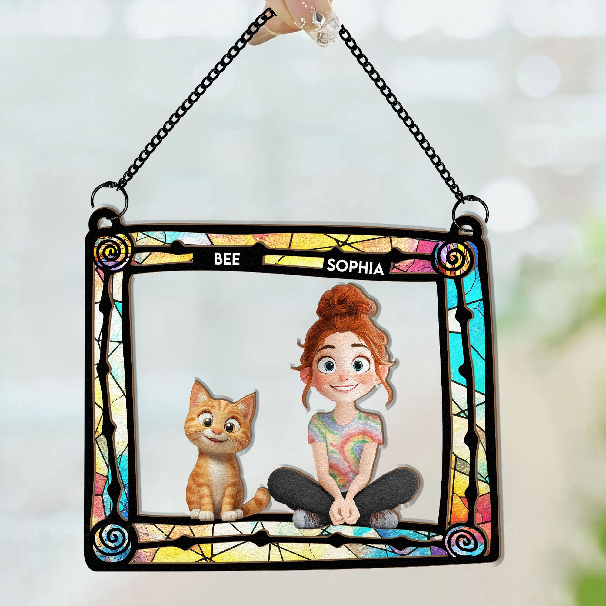 Cat-Mom-And-Her-Cats-Personalized-Window-Hanging-Suncatcher-Ornament_2