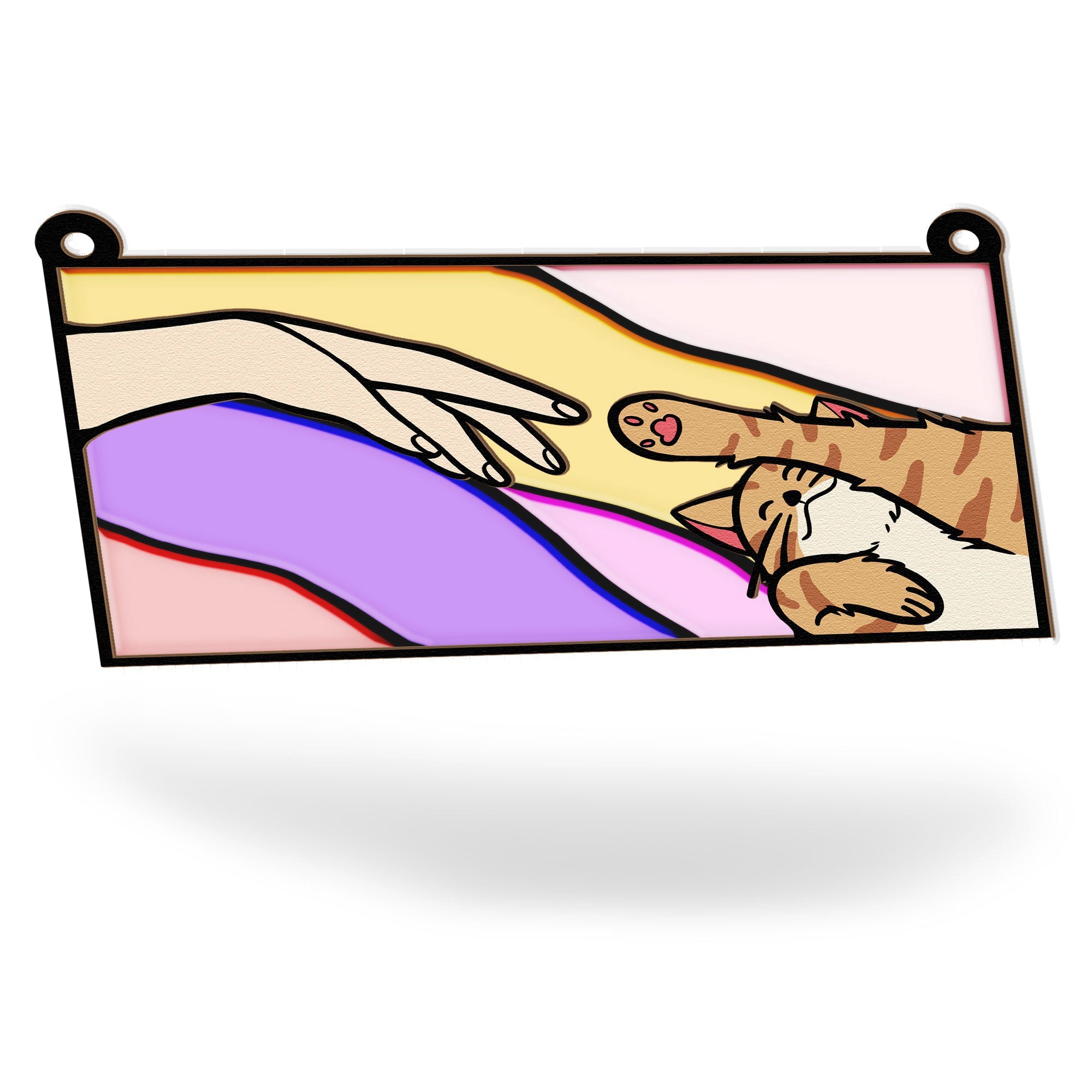 Cat-Reaching-For-Hand-Personalized-Window-Hanging-Suncatcher-Ornament_4