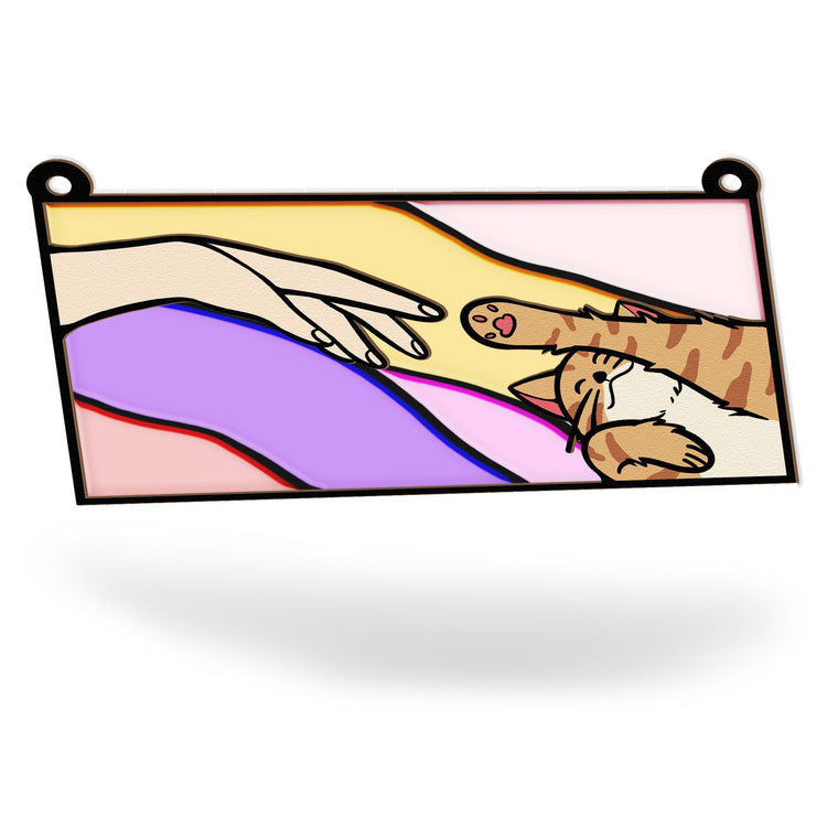 Cat-Reaching-For-Hand-Personalized-Window-Hanging-Suncatcher-Ornament_4