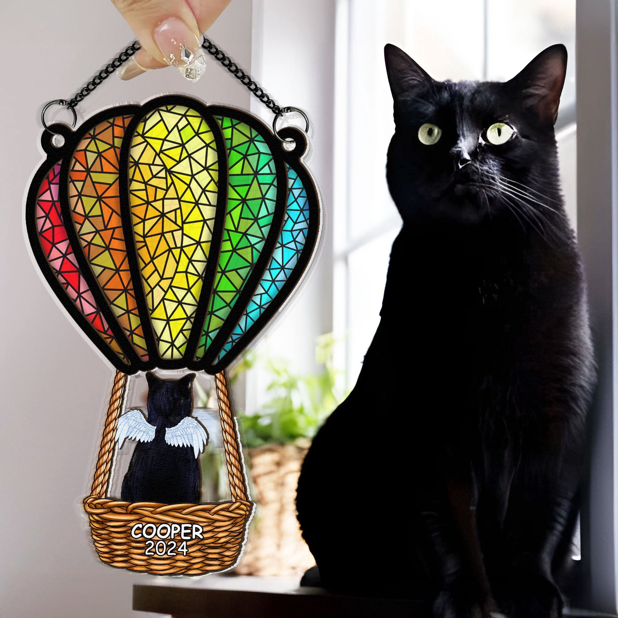 CatFlyingWithAirBalloon-PersonalizedWindowHangingSuncatcherOrnament_3
