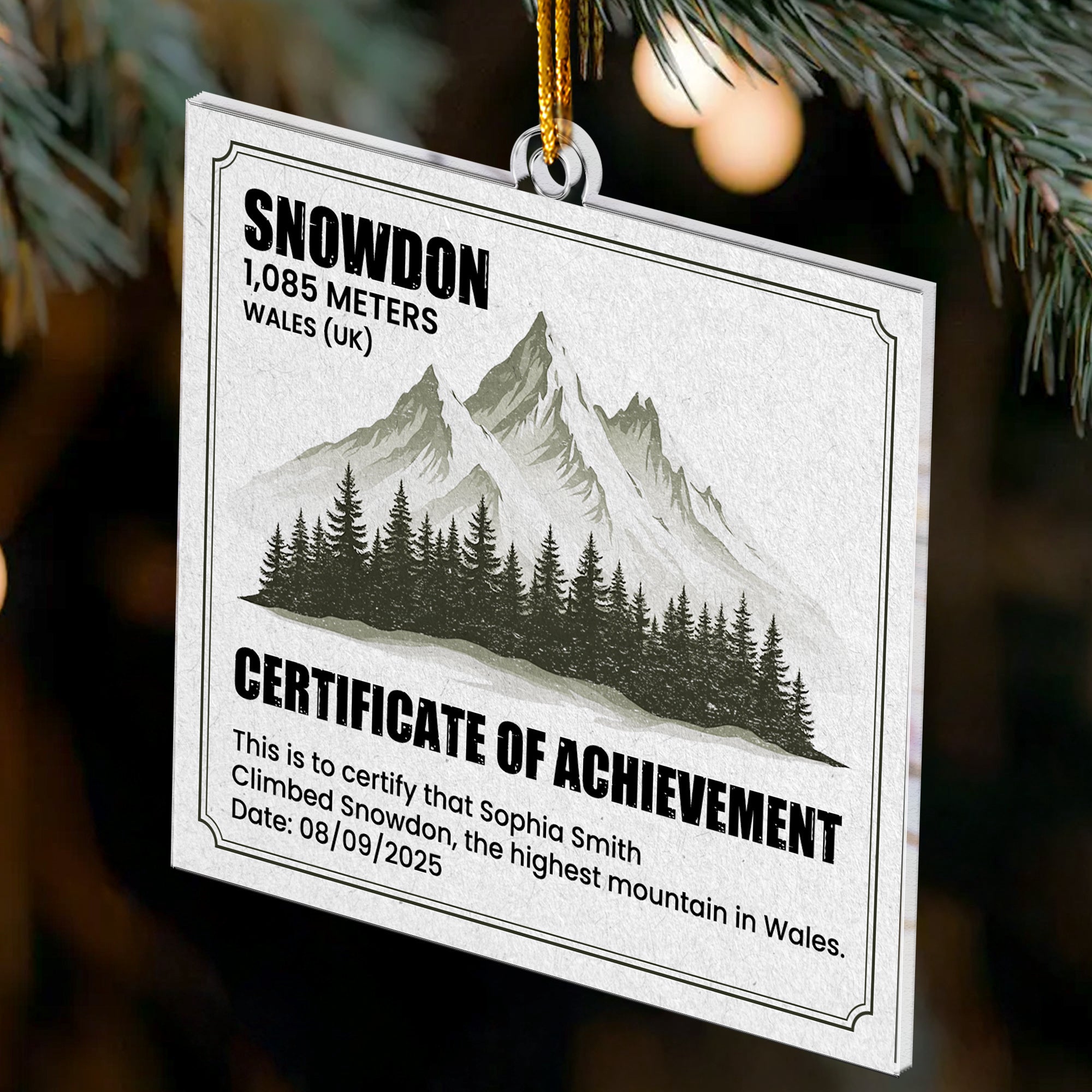Certificate Of Achievement Hiking - Personalized Acrylic Ornament