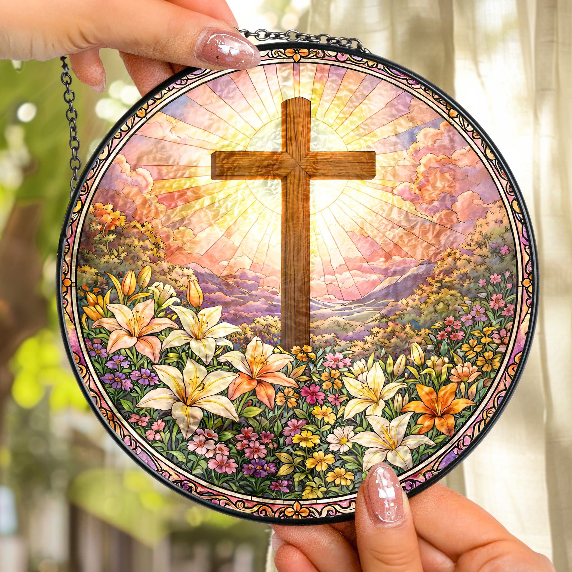 Christ-Cross-And-Wildflowers-Personalized-Stained-Glass-Window-Hanging-Suncatcher_2