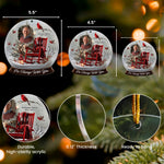 Christmas In Heaven, Cardinal & Rocking Chair - Personalized Acrylic Photo Ornament