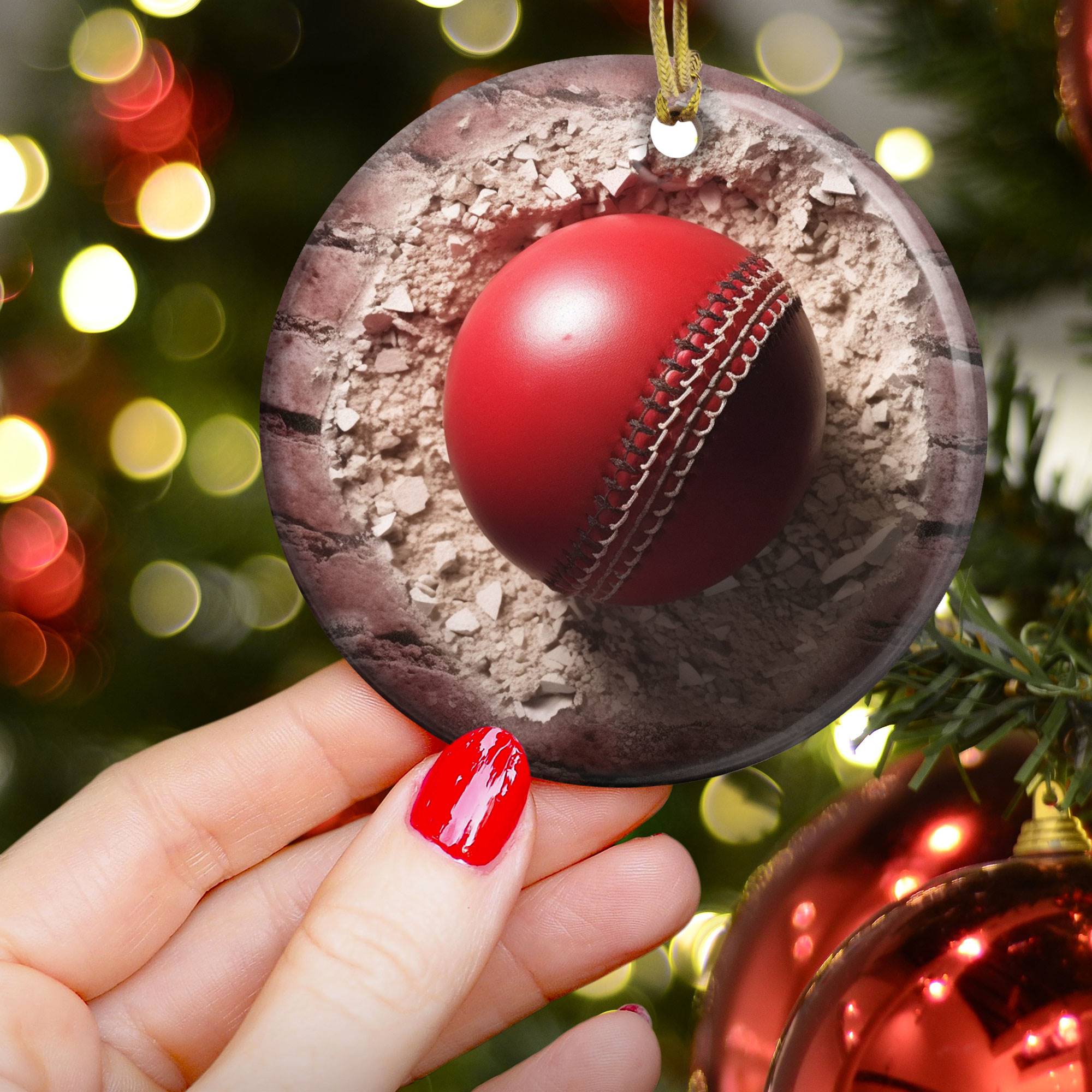 Christmas Sport Ball - Personalized Ceramic Ornament