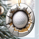 Christmas Sport Ball - Personalized Ceramic Ornament