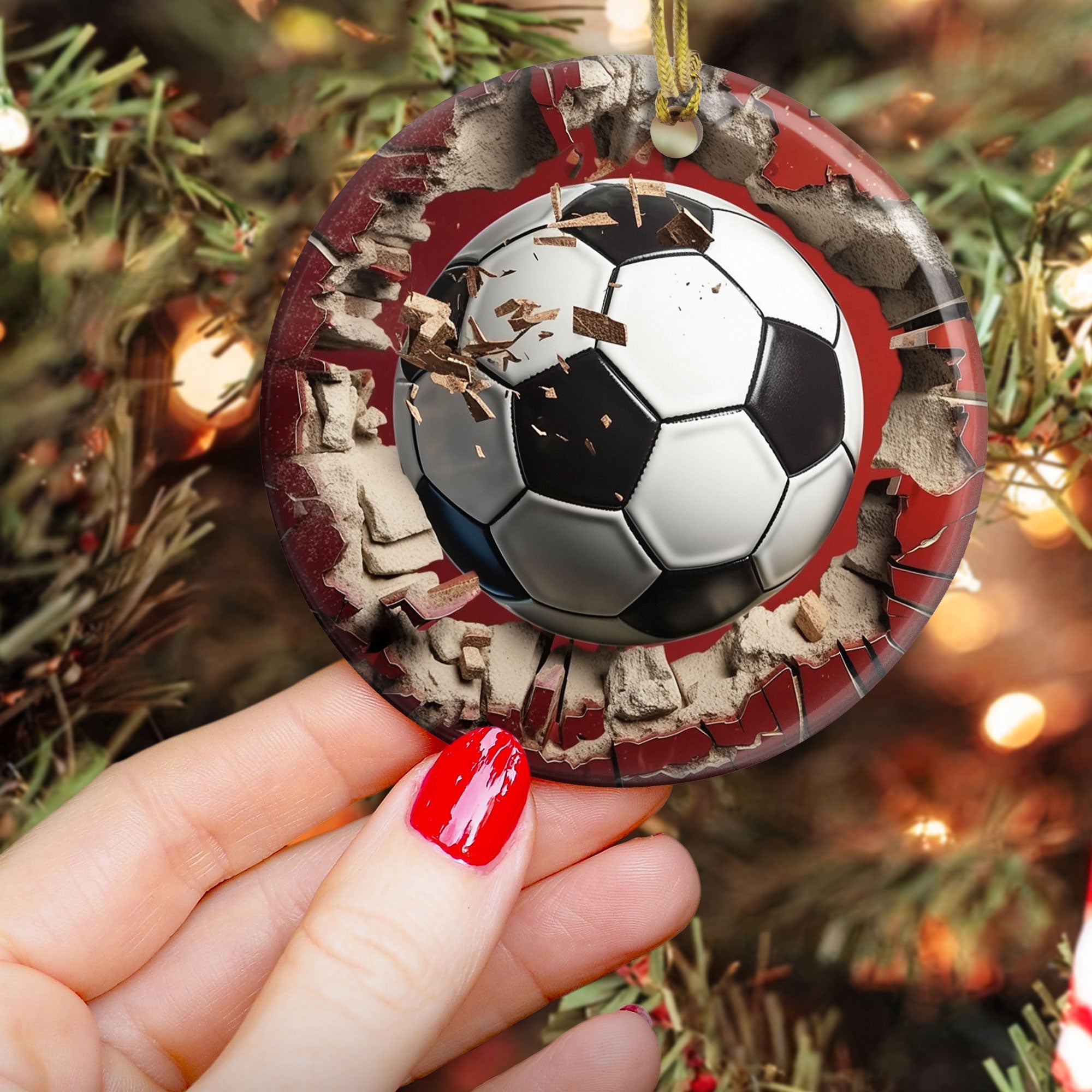 Christmas Sport Ball - Personalized Ceramic Ornament