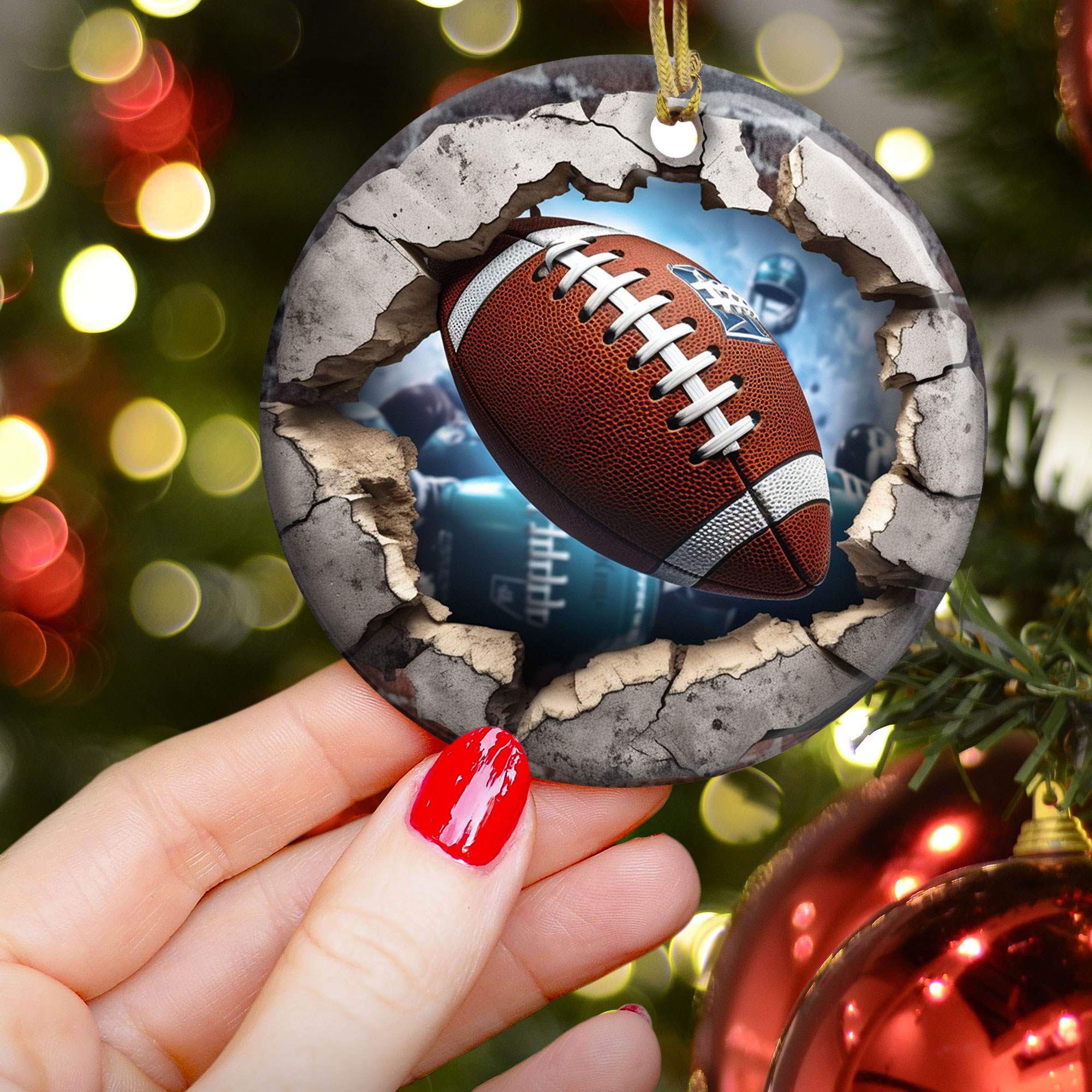 Christmas Sport Ball - Personalized Ceramic Ornament