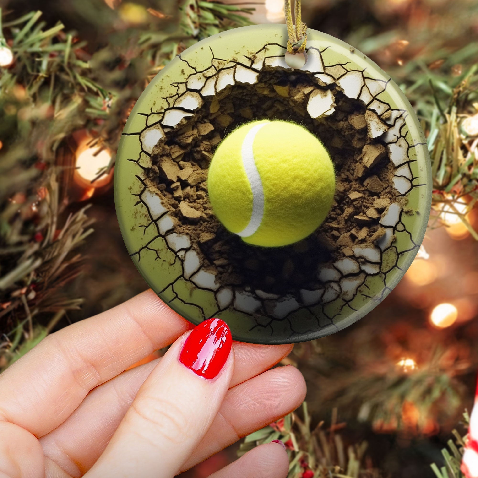 Christmas Sport Ball - Personalized Ceramic Ornament