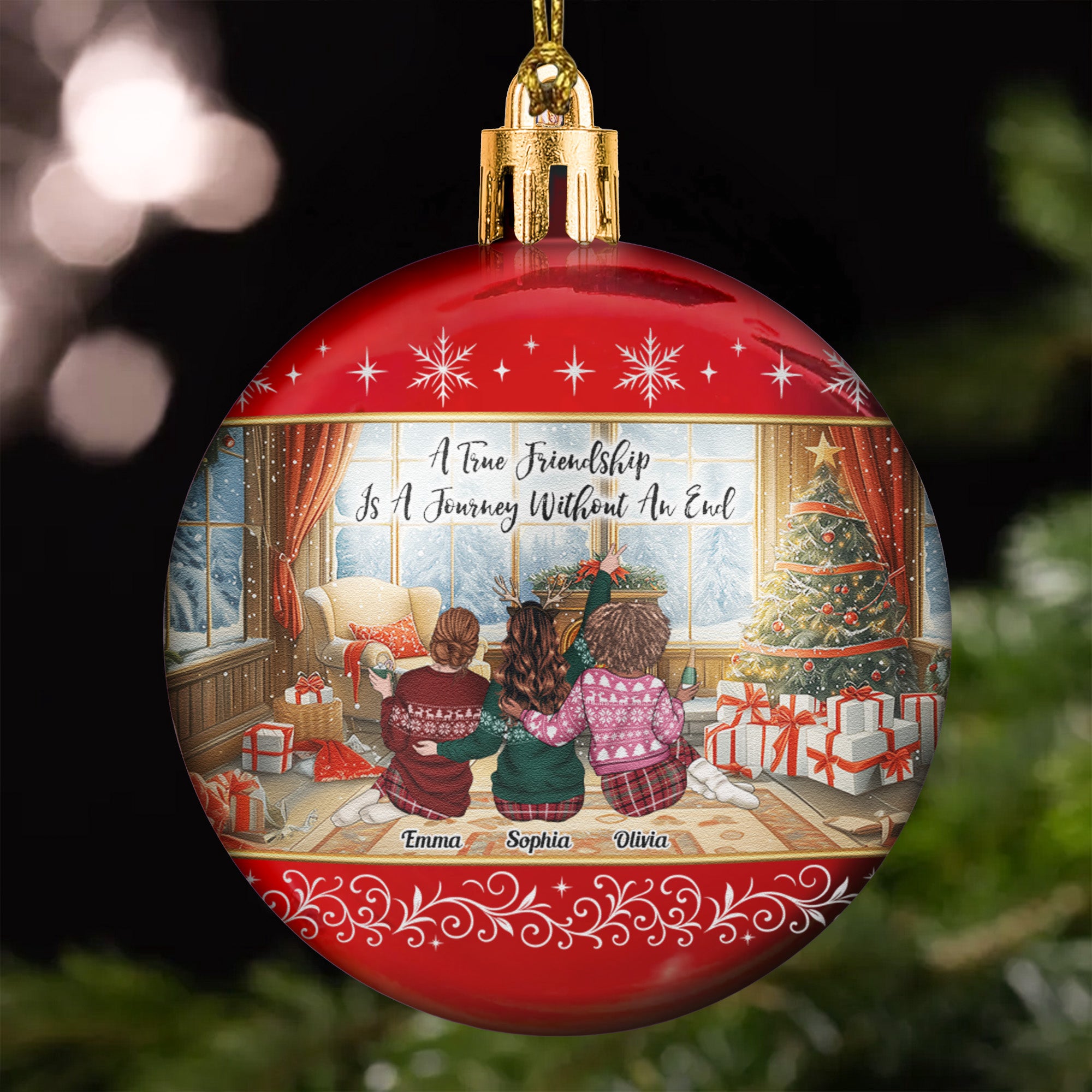 Christmas Thank You Friendship Gifts For Bestie, Friend, Sister - Personalized Ball Ornament