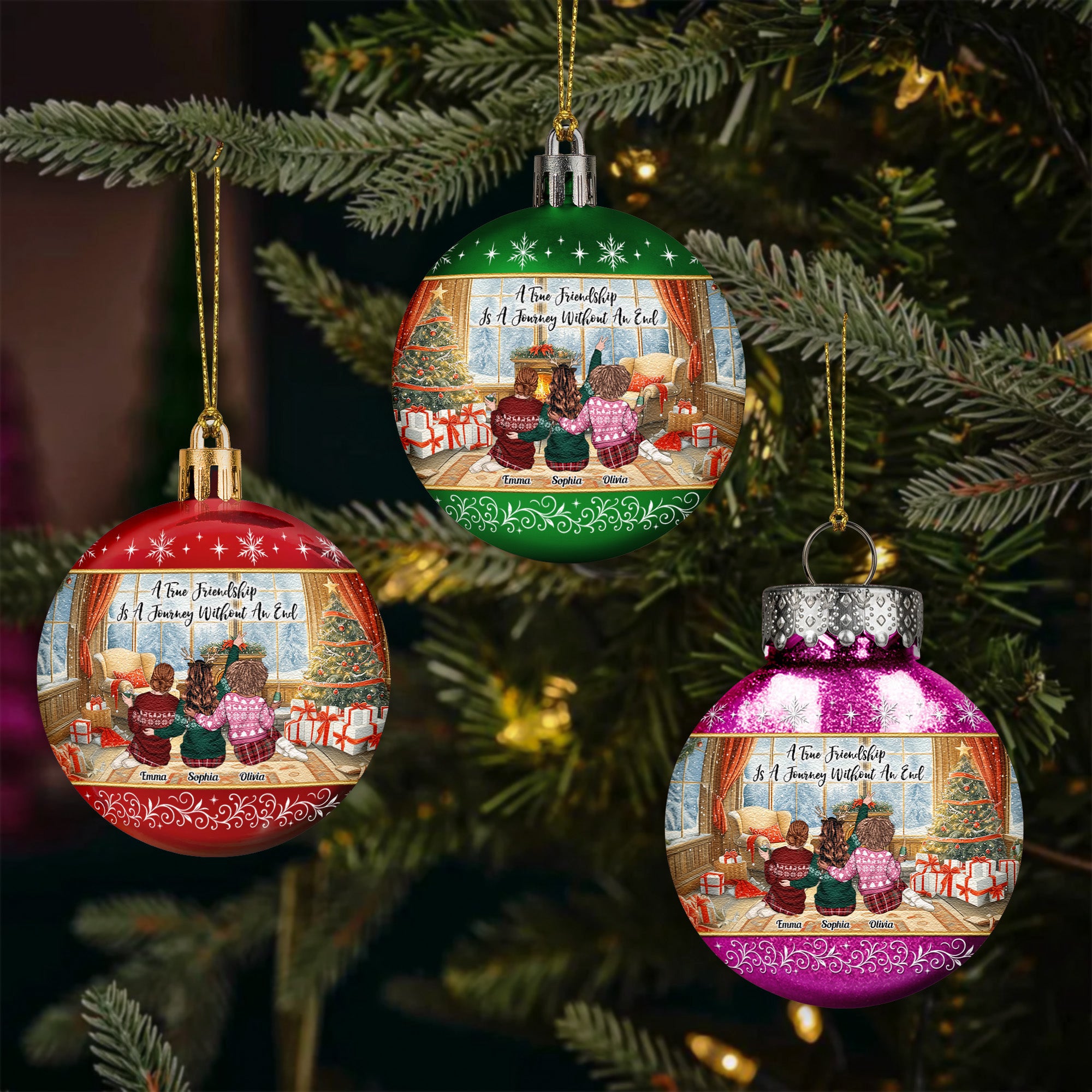 Christmas Thank You Friendship Gifts For Bestie, Friend, Sister - Personalized Ball Ornament