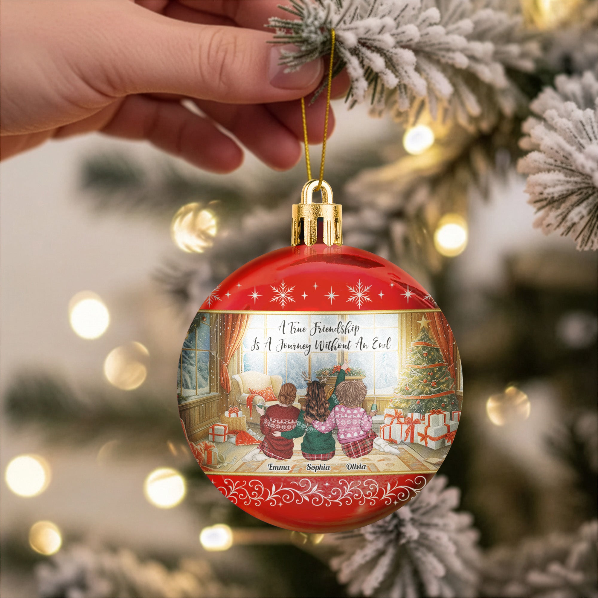 Christmas Thank You Friendship Gifts For Bestie, Friend, Sister - Personalized Ball Ornament