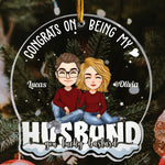 Congrats On Being My Husband - Personalized Love Shaped Acrylic Ornament