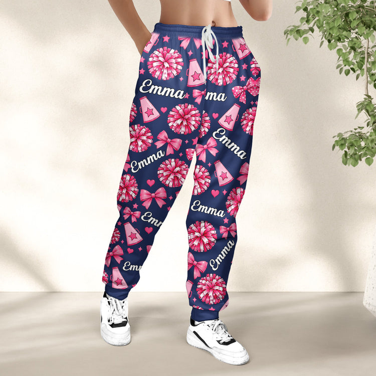 Coquette-Bow-Cheerleader-Custom-Name-Gift-For-Cheerleader-Girl-Personalized-Lounge-Pants_5