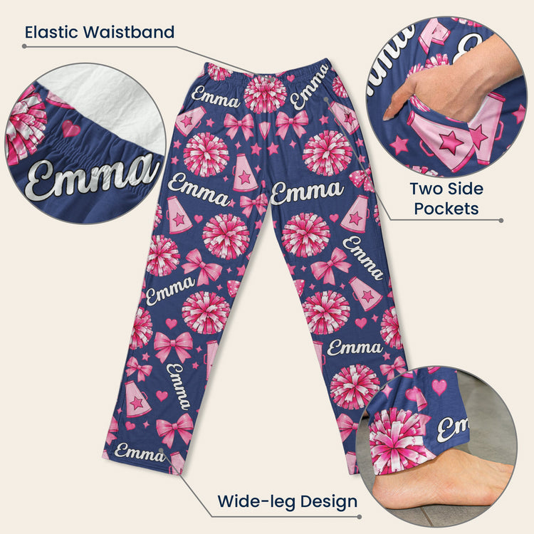 Coquette_Bow_Cheerleader_Custom_Name_Gift_For_Cheerleader_Girl_Personalized_Lounge_Pants_4