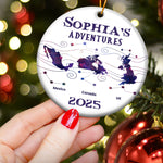Country List Travel - Personalized Ceramic Ornament