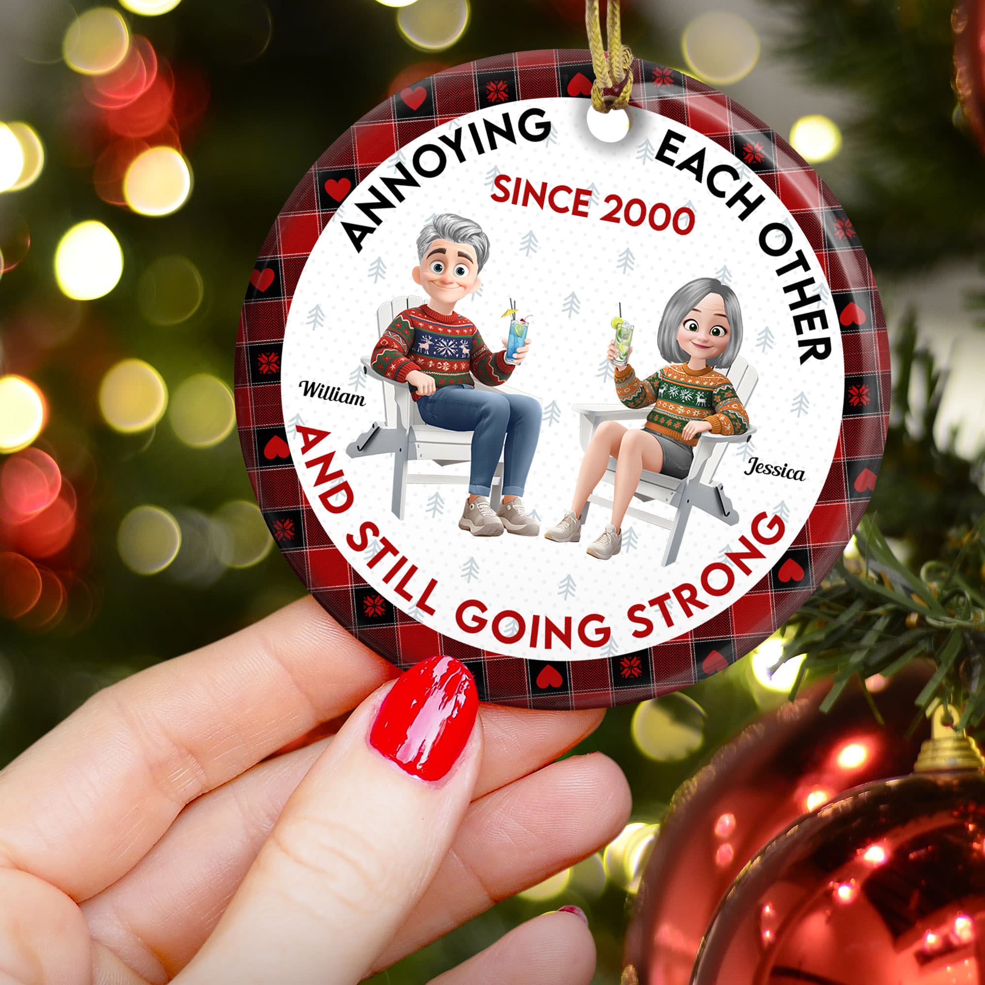 Couple Ornament New Version Annoying Each Other Since - Personalized Ceramic Ornament