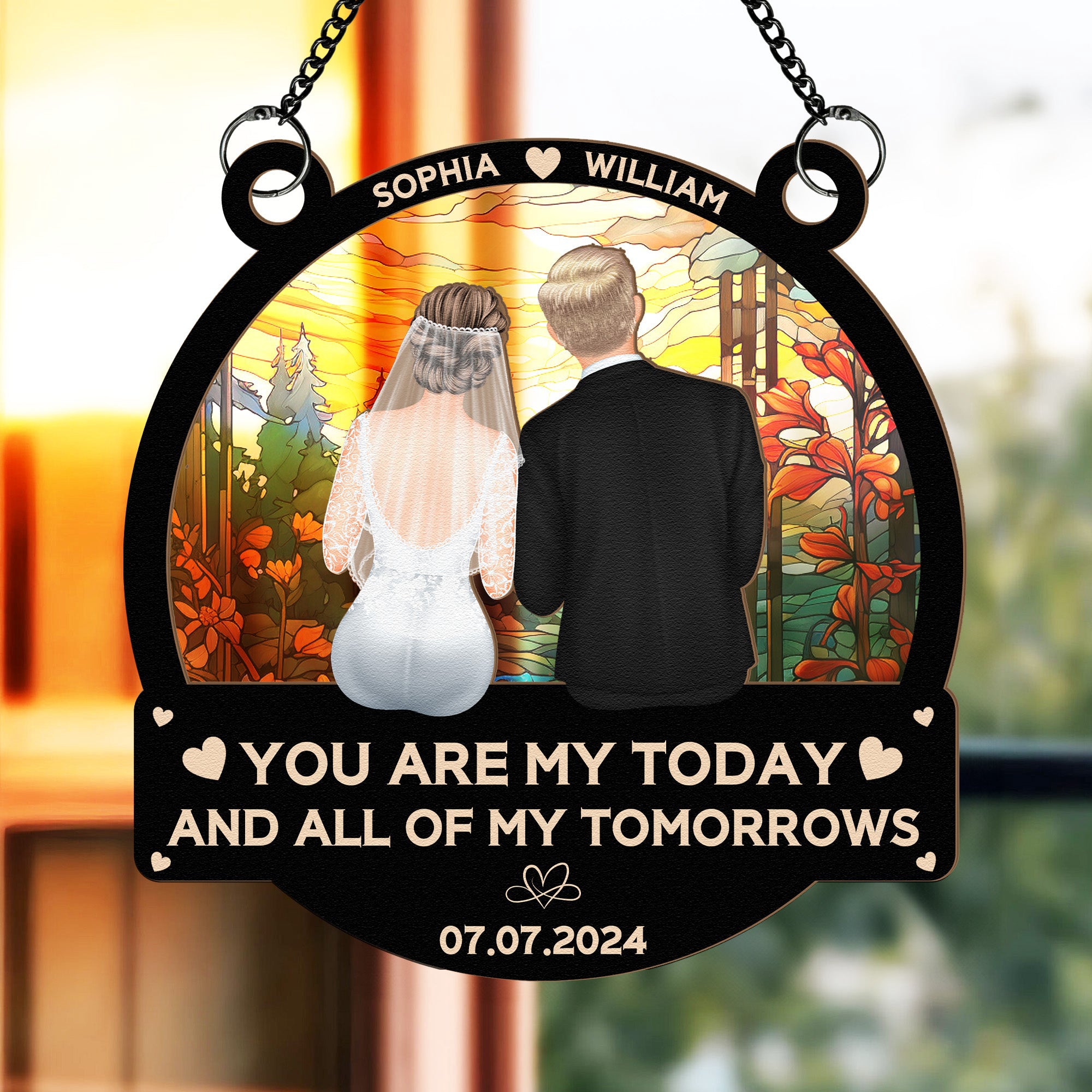Couple-Wedding-You-Are-My-Today-Personalized-Window-Hanging-Suncatcher-Ornament_2