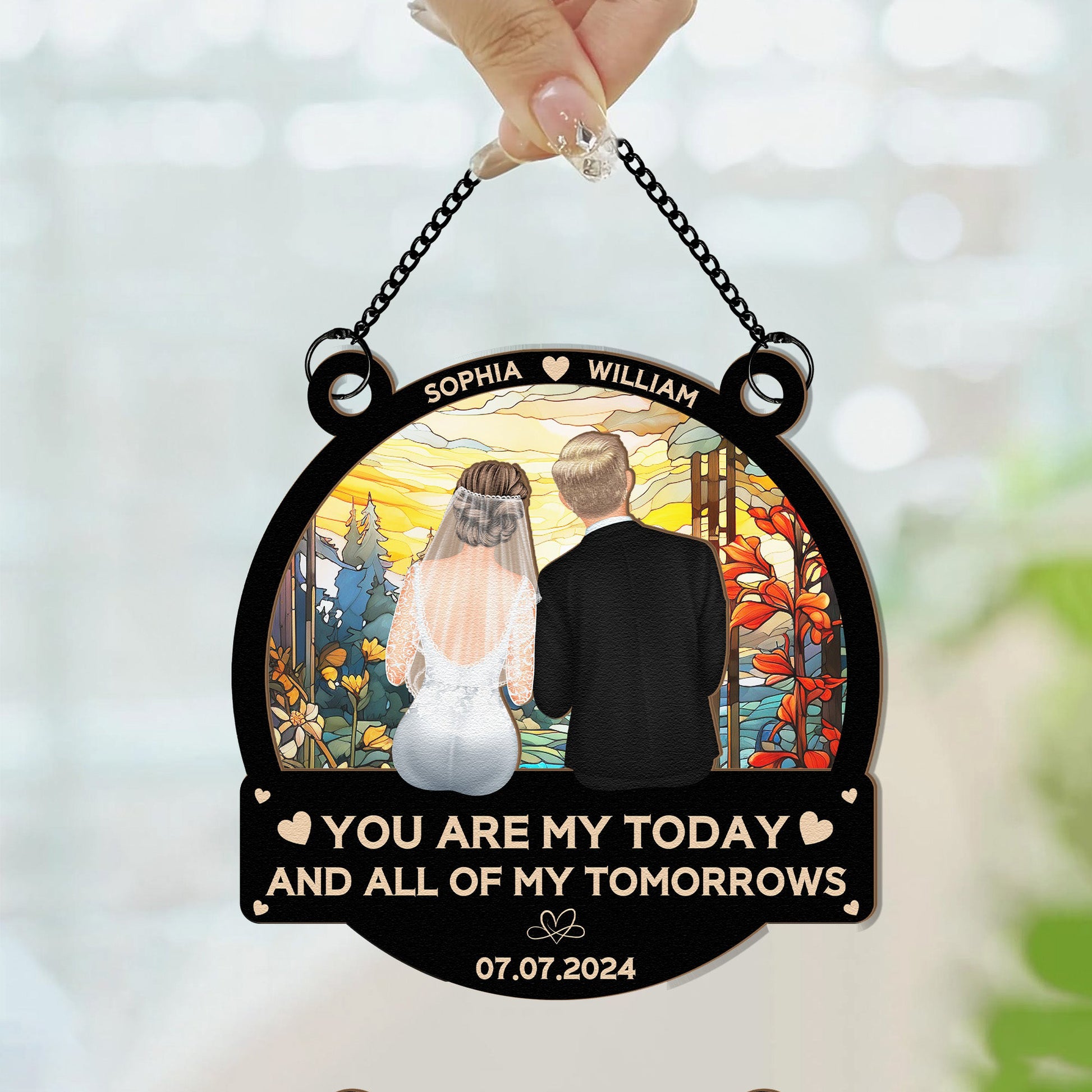 Couple-Wedding-You-Are-My-Today-Personalized-Window-Hanging-Suncatcher-Ornament_5
