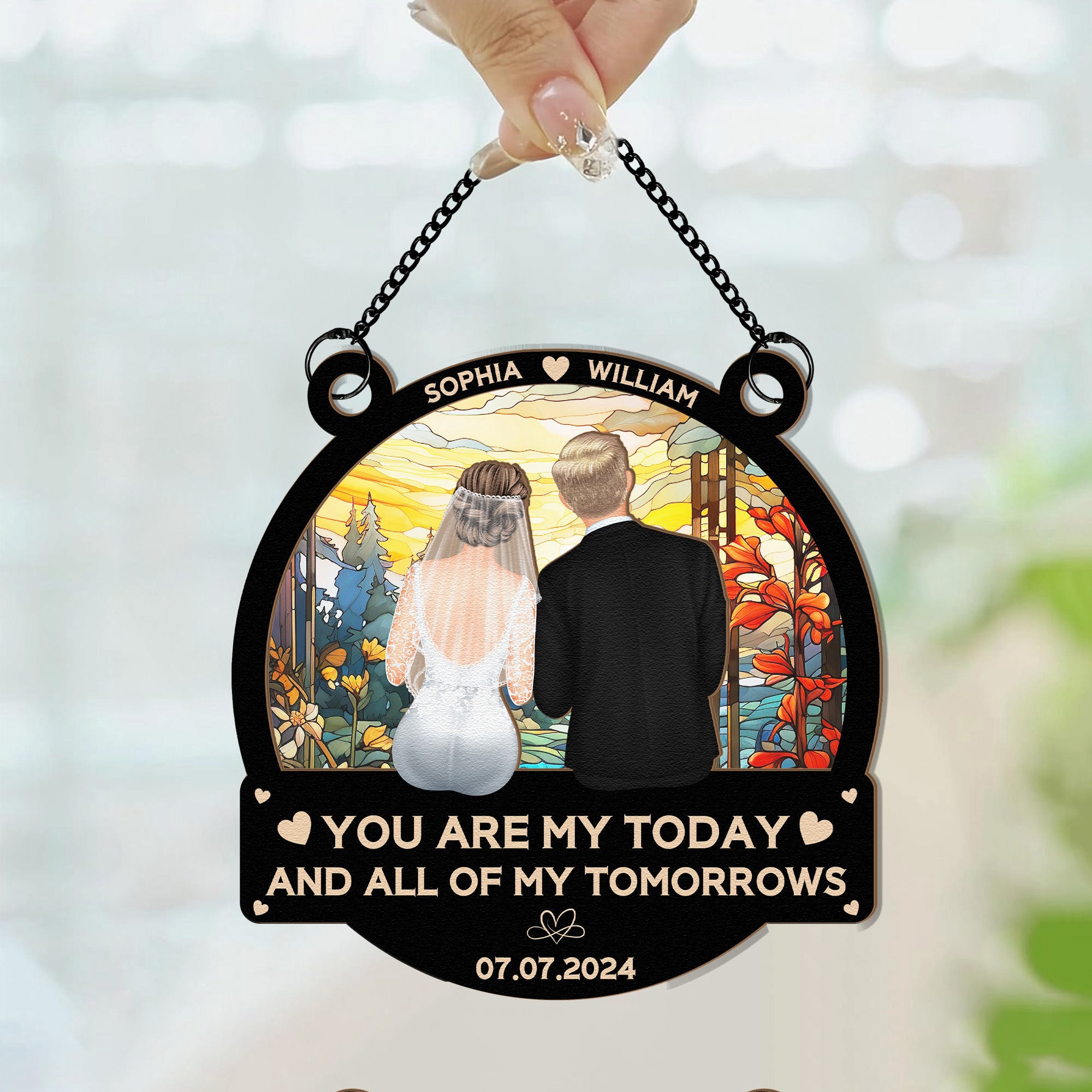 Couple-Wedding-You-Are-My-Today-Personalized-Window-Hanging-Suncatcher-Ornament_5