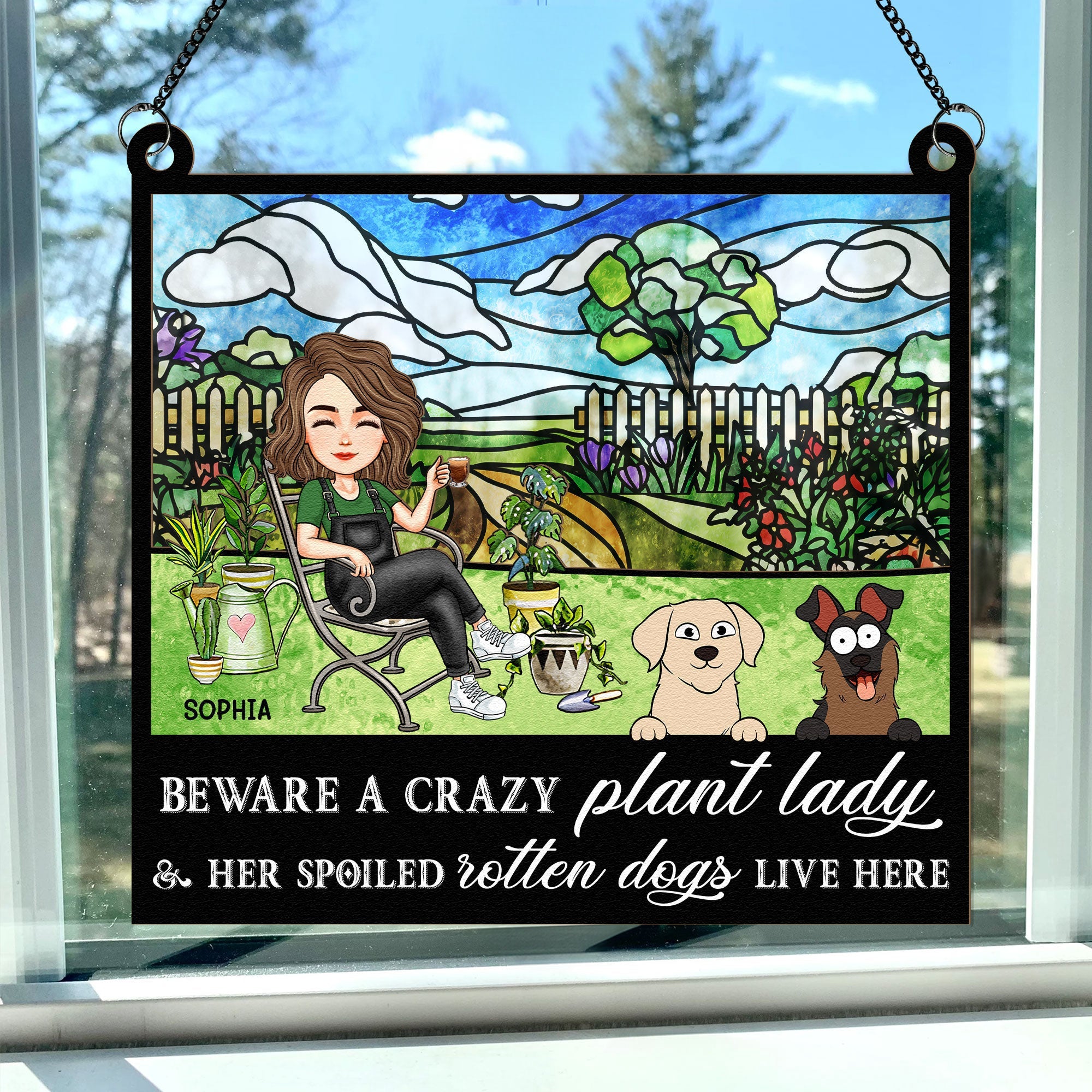 Crazy-Plant-Lady-_-Her-Dogs-Personalized-Window-Hanging-Suncatcher-Ornament_3