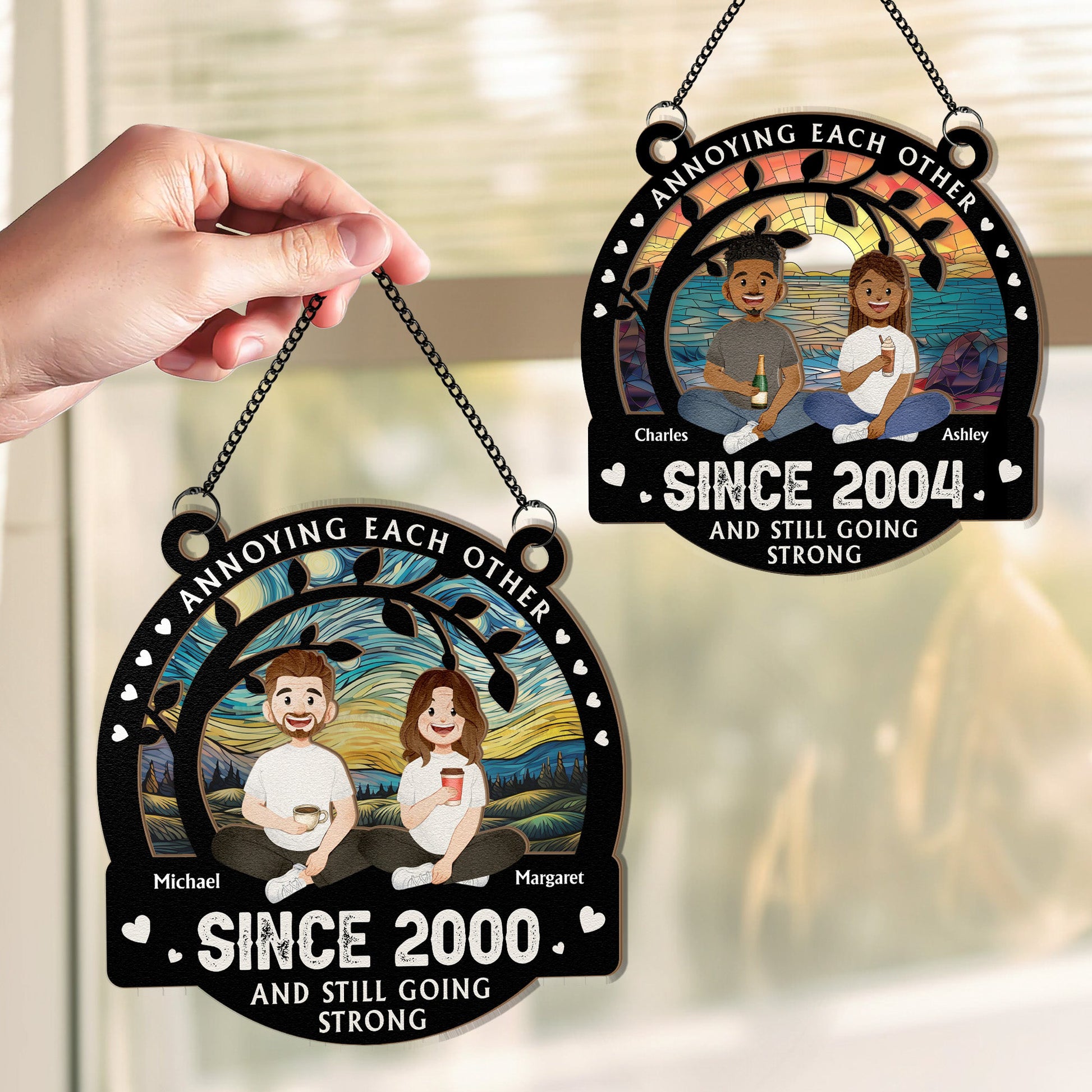 Custom-Annoying-Each-Other-Since-Personalized-Window-Hanging-Suncatcher-Ornament_2