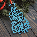 Custom Family Names 2025 Christmas Tree Ornament Up To 14 Names - Personalized Family Ornament