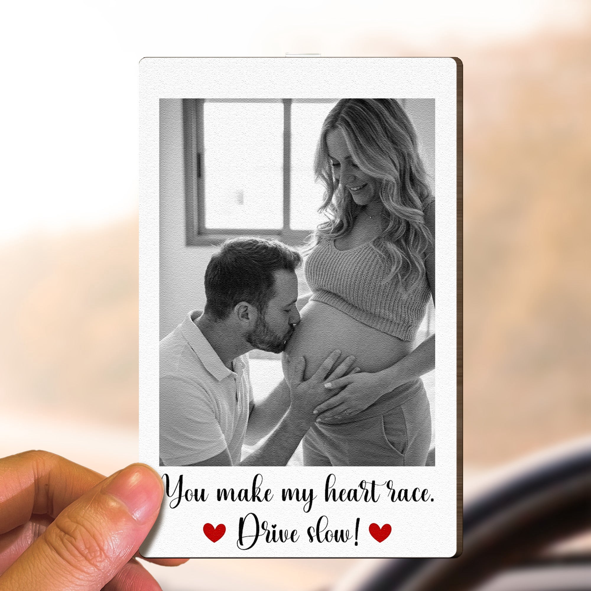 Custom-Family-Polaroid-Photo-_-Message-For-Him_-Daddy_-Papa-Personalized-Wooden-Photo-Car-Visor-Clip_5