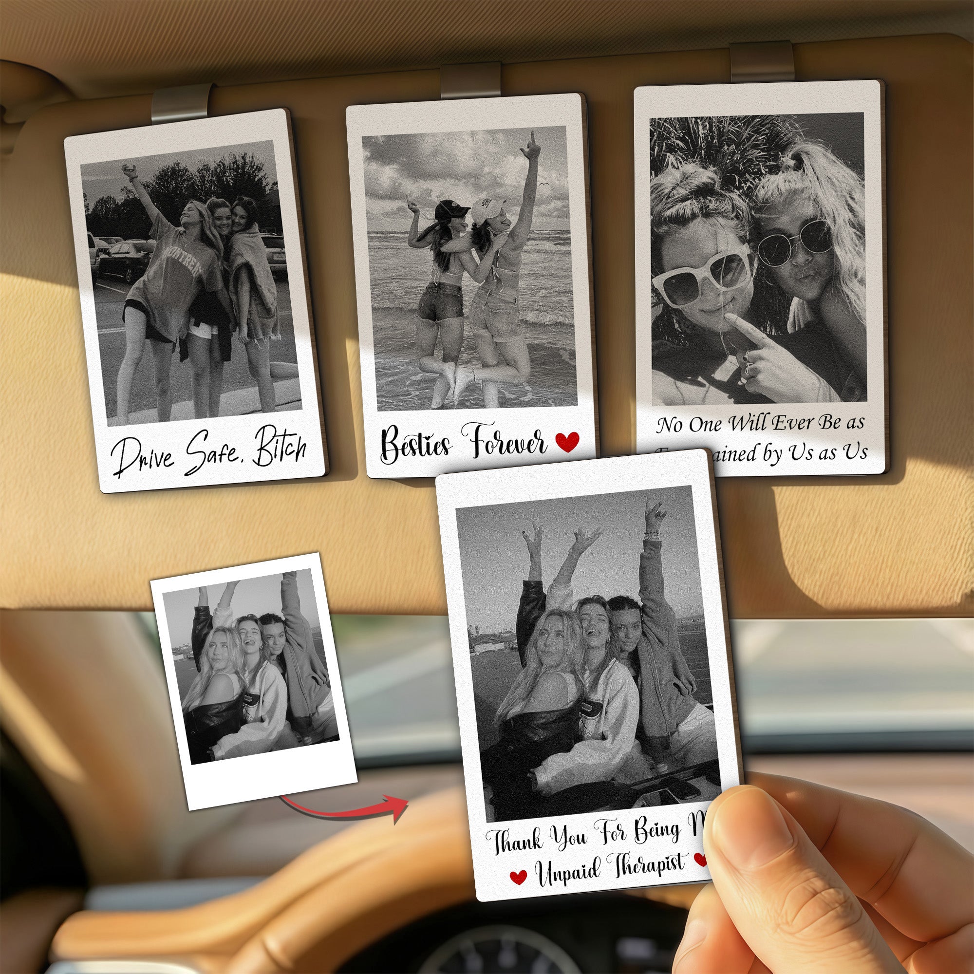 Custom-Friendship-Polaroid-Photo-_-Message-For-Besties_-Friends-Personalized-Wooden-Photo-Car-Visor-Clip_1