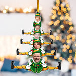 Custom Funny Elf Family Christmas Tree - Personalized Acrylic Photo Ornament