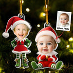 Custom Kid Face Cute Elf Baby - Personalized Acrylic Photo Ornament