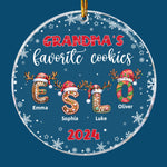 Custom Name Letter Grandma's Favorite Cookies - Personalized Acrylic Ornament