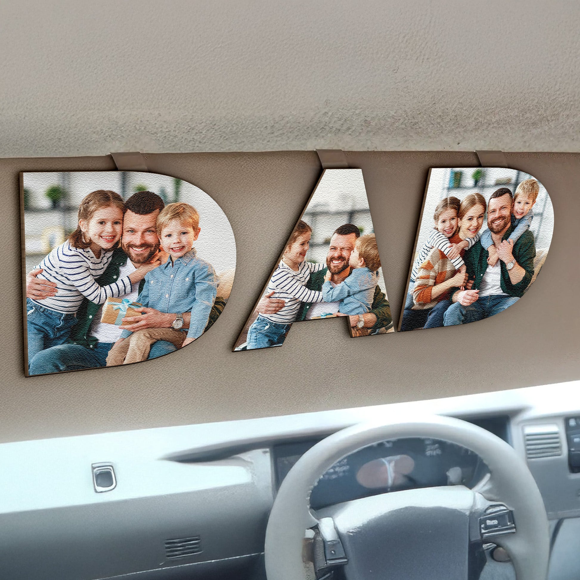 Custom-Photo-Dad_-Mom-Drive-Safe-3-Pieces-Personalized-Wooden-Photo-Car-Visor-Clip-Set_2
