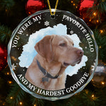 Custom Photo Memorial Pet - Personalized Glass Photo Ornament