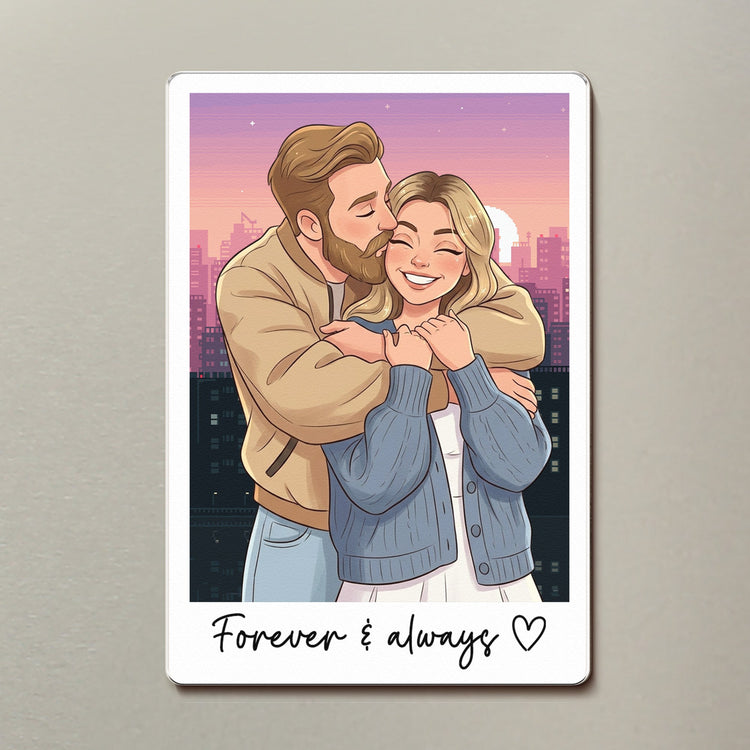 Custom_Couple_Gifts_Photo_Into_Art_Cartoon_Style_Personalized_Magnet_2