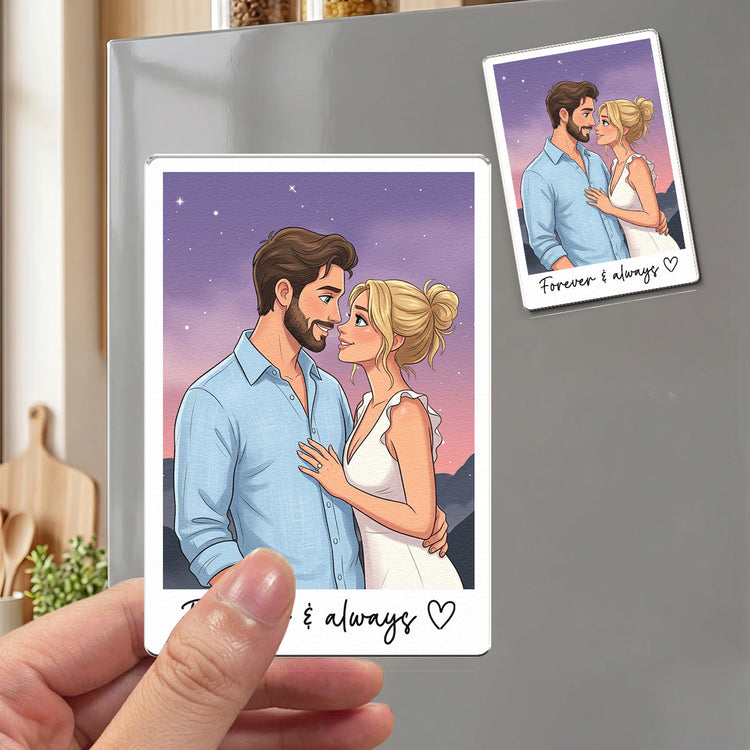 Custom_Couple_Gifts_Photo_Into_Art_Cartoon_Style_Personalized_Magnet_7