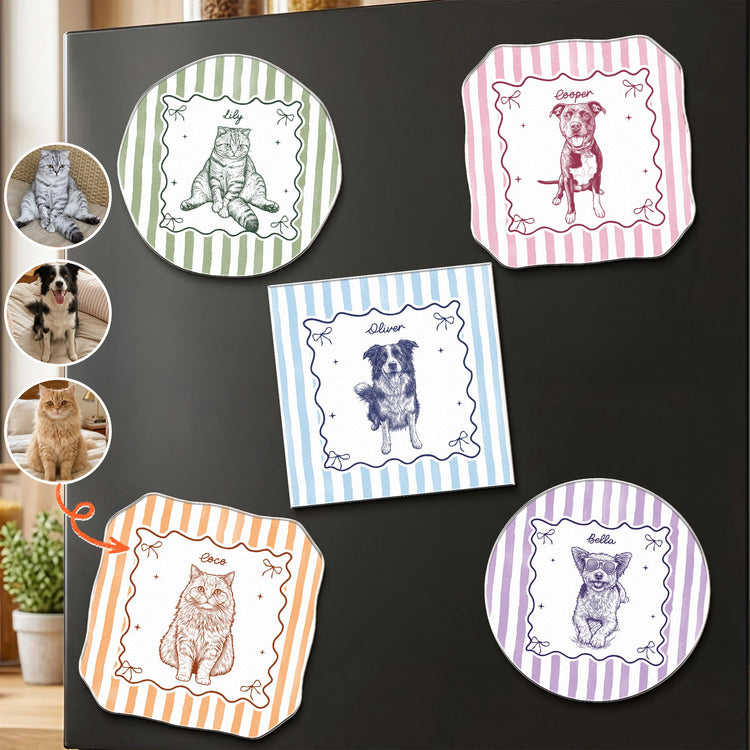 Custom_Pet_Sketch_Line_Art_Gift_For_Pet_Lovers_Dog_Mom_Cat_Mom_Personalized_Magnet_1