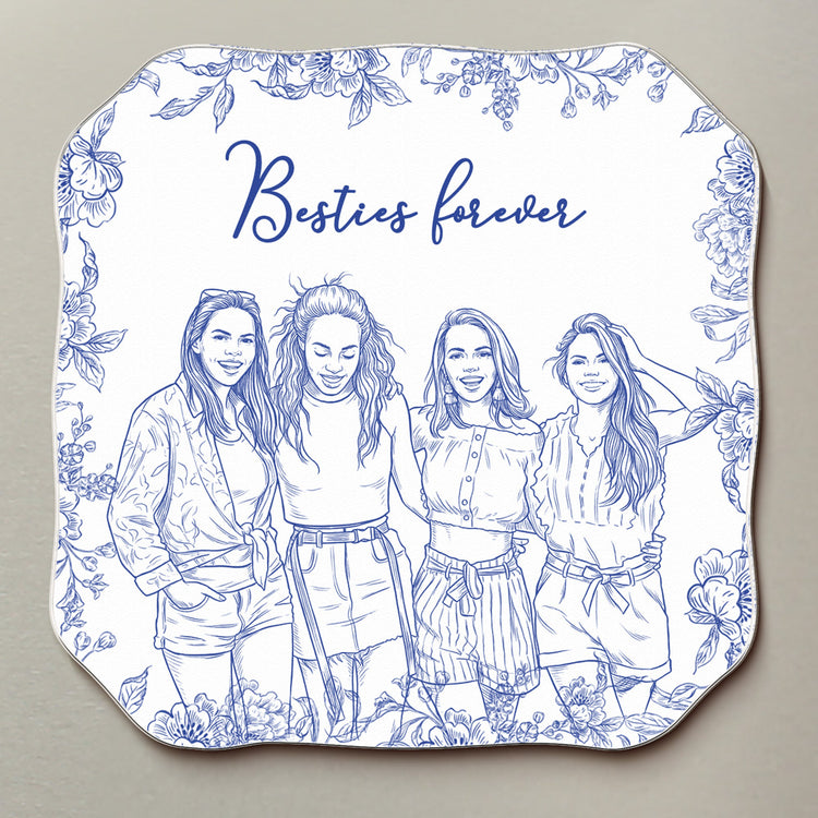 Custom_Photo_Sketch_Line_Art_Gift_For_Friends_Soul_Sisters_Personalized_Magnet_2