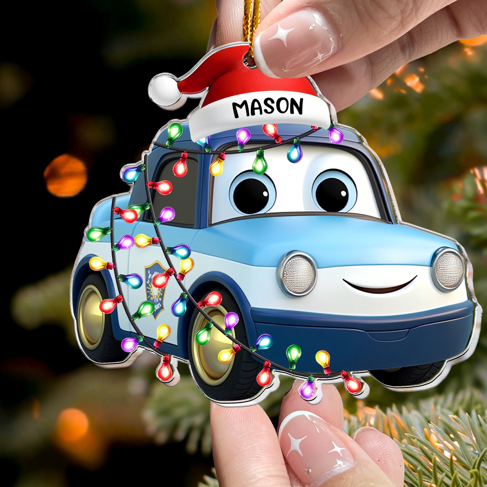 Cute Cartoon Vehicles - Personalized Acrylic Ornament