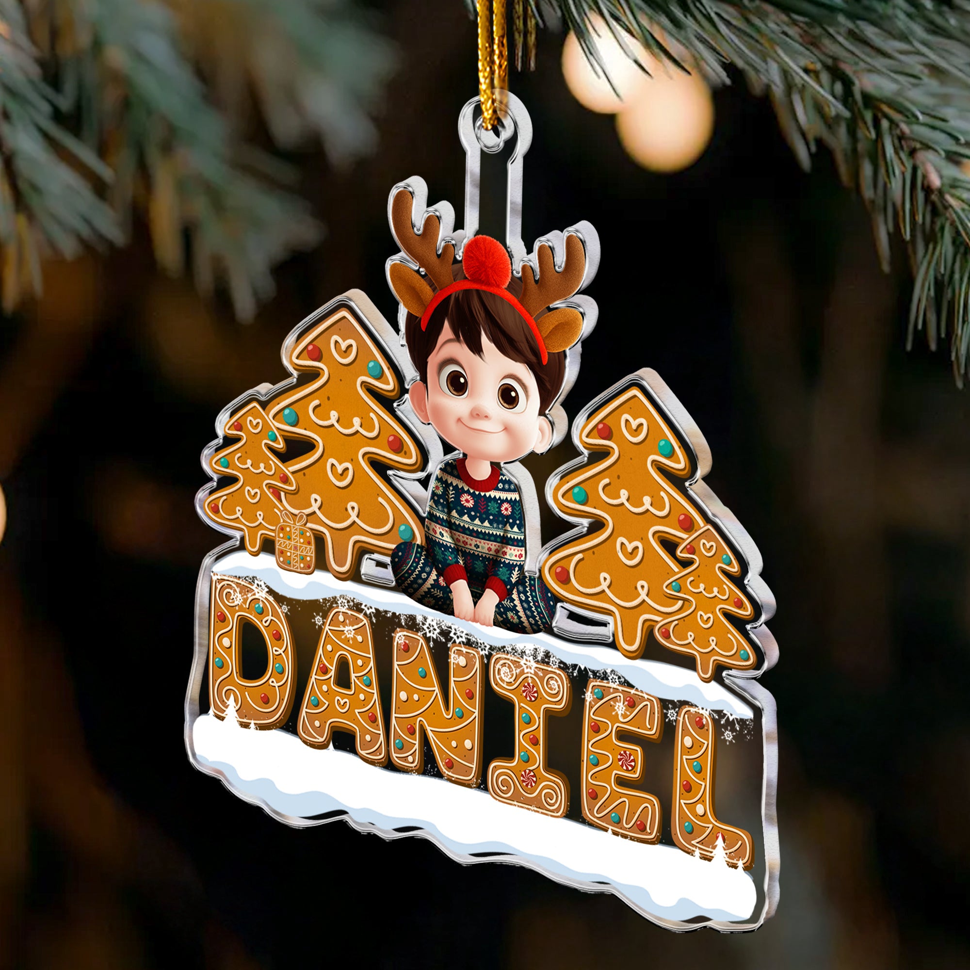 Cute Christmas Family - Personalized Acrylic Ornament