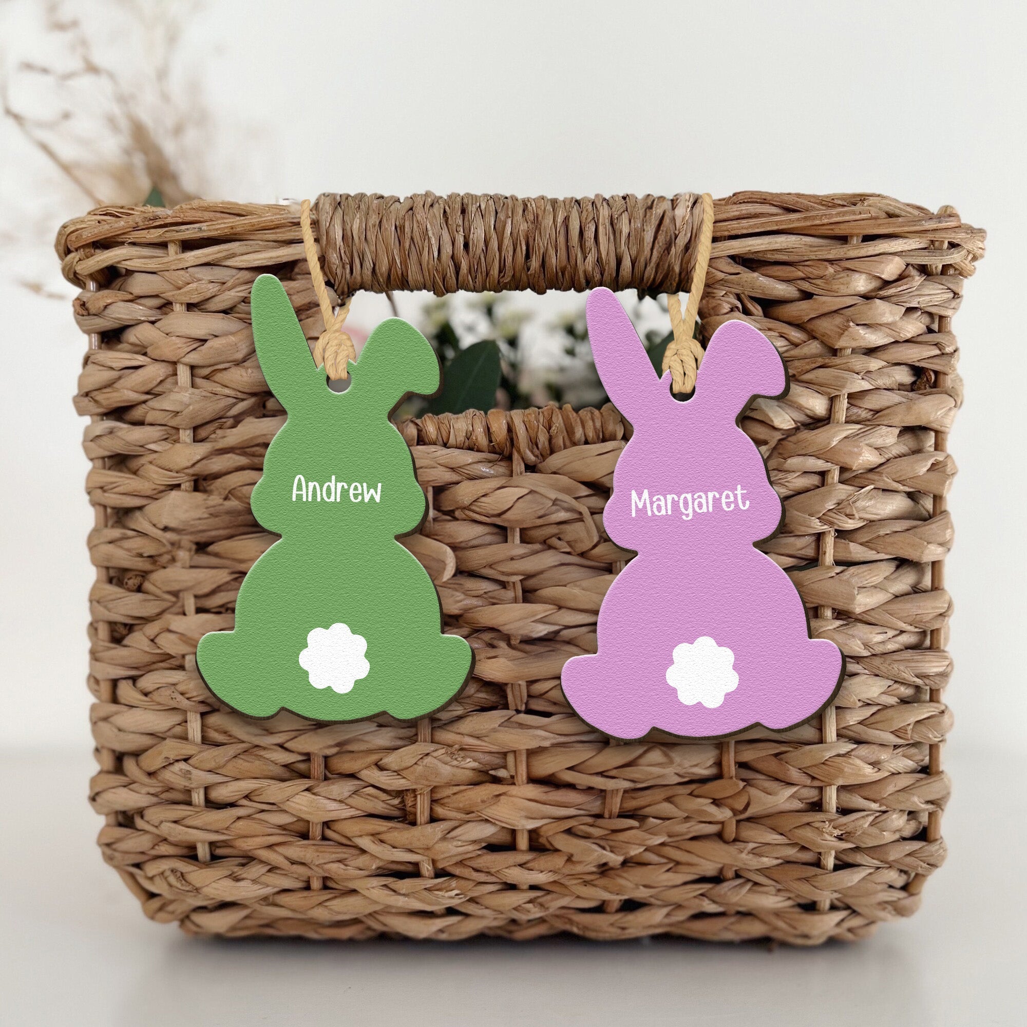 Cute Rabbit Easter Custom Name Gift For Kid Baby - Personalized Easter Basket Tags