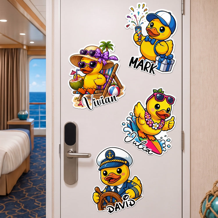 Cute_Duck_Cruise_Door_Signs_Stateroom_Decor_Cruising_Family_Vacation_Girls_Trip_Personalized_Magnet_1