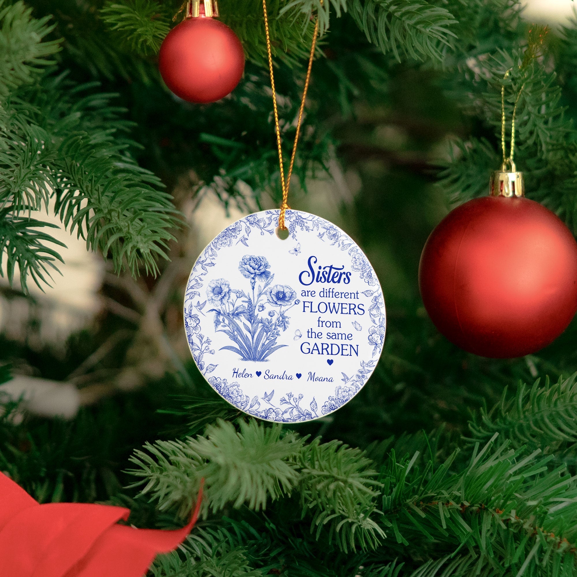 Different Flowers From Same Garden - Personalized Ceramic Ornament