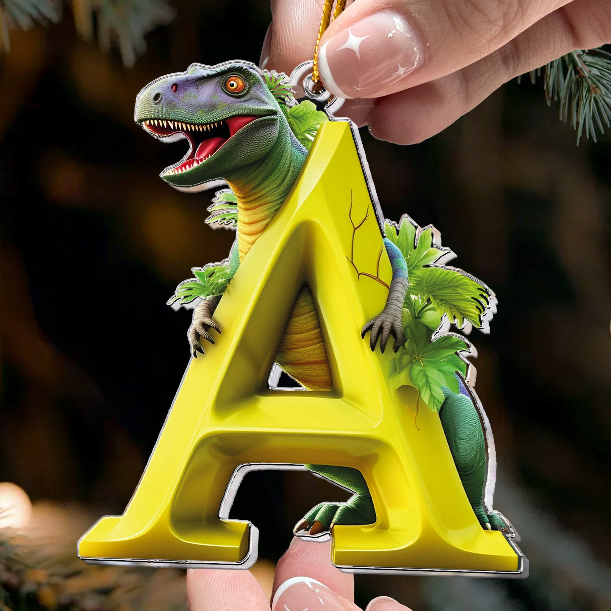 Dinosaur Alphabet - Personalized Acrylic Ornament
