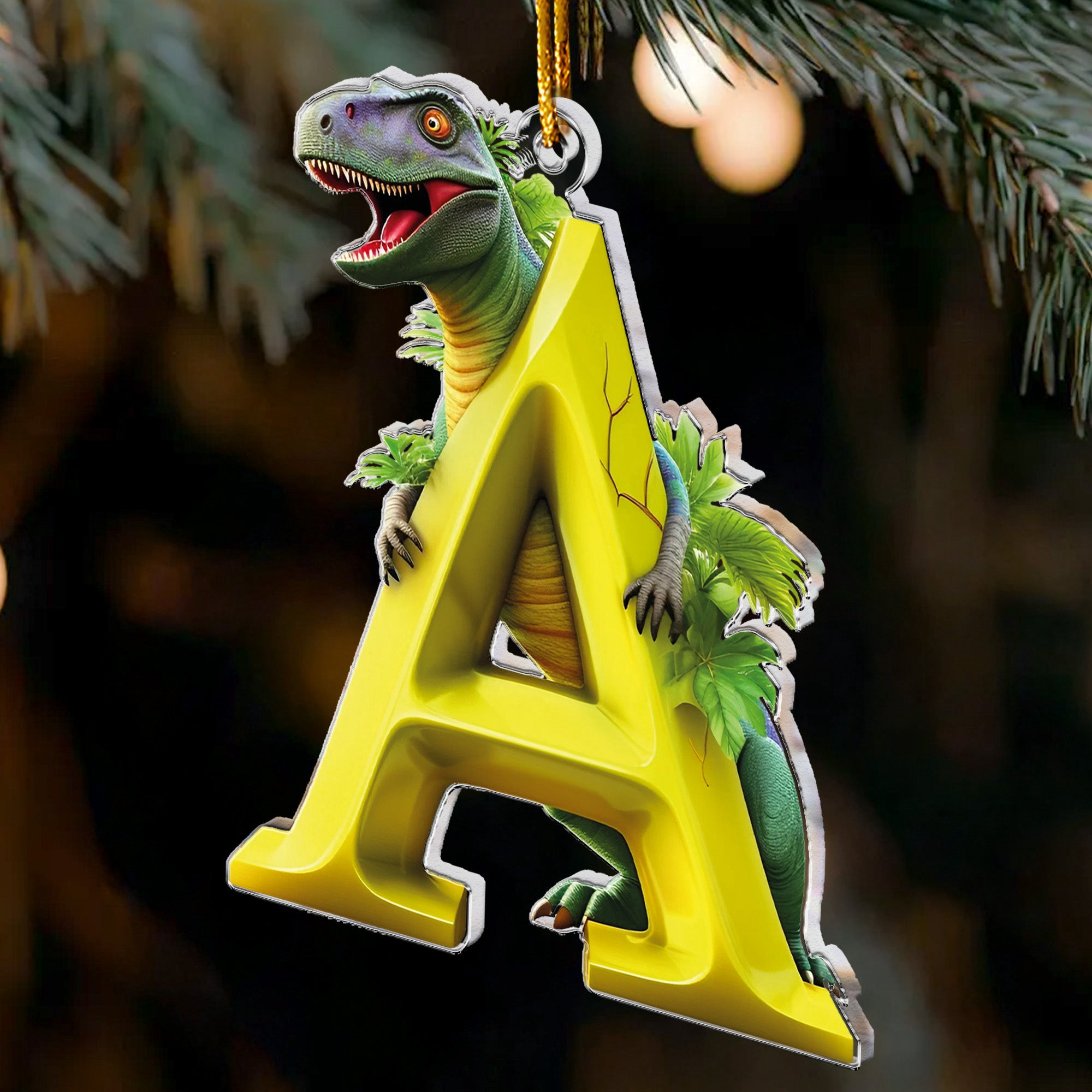 Dinosaur Alphabet - Personalized Acrylic Ornament