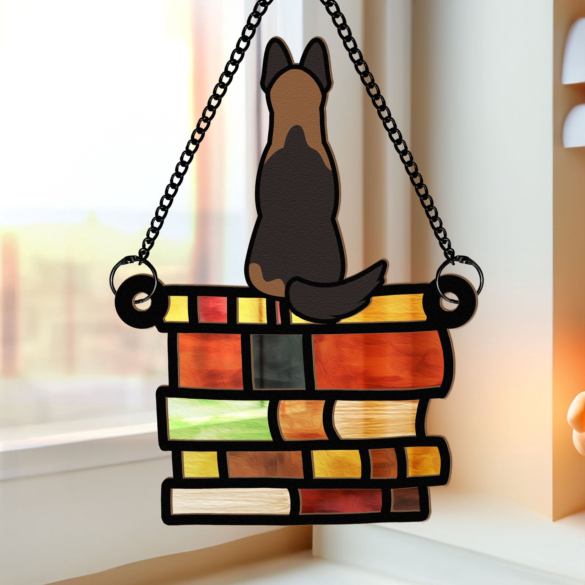 Dog-Standing-On-Books-Personalized-Window-Hanging-Suncatcher-Ornament_1