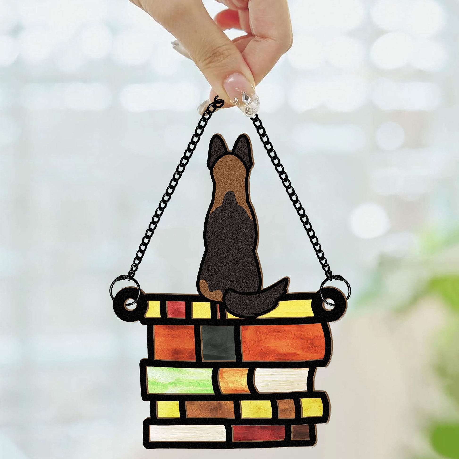 Dog-Standing-On-Books-Personalized-Window-Hanging-Suncatcher-Ornament_2