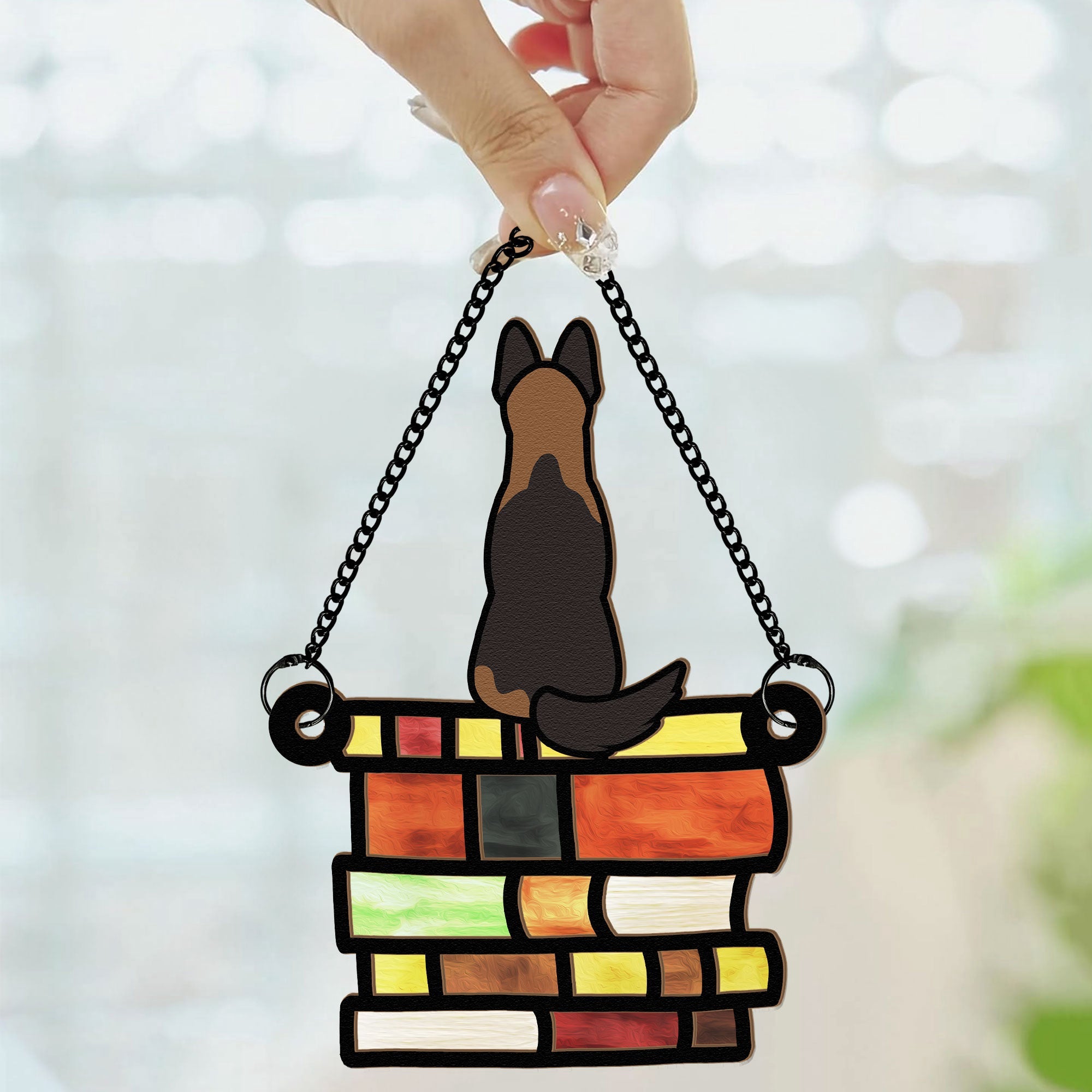 Dog-Standing-On-Books-Personalized-Window-Hanging-Suncatcher-Ornament_2