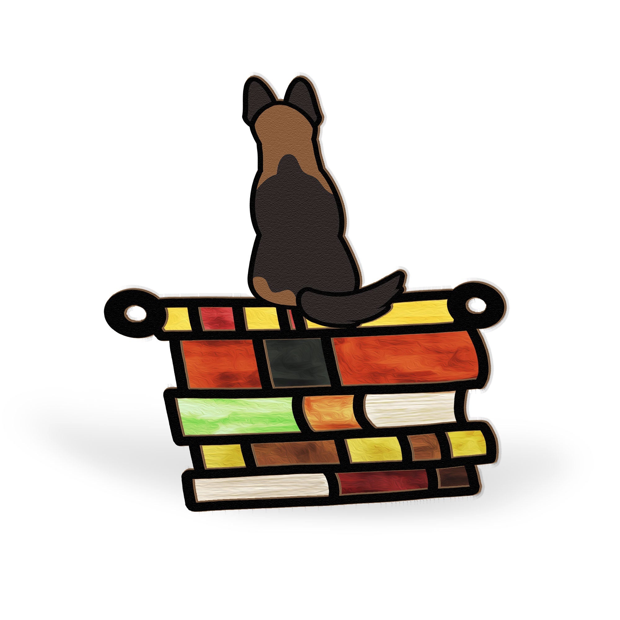Dog-Standing-On-Books-Personalized-Window-Hanging-Suncatcher-Ornament_4