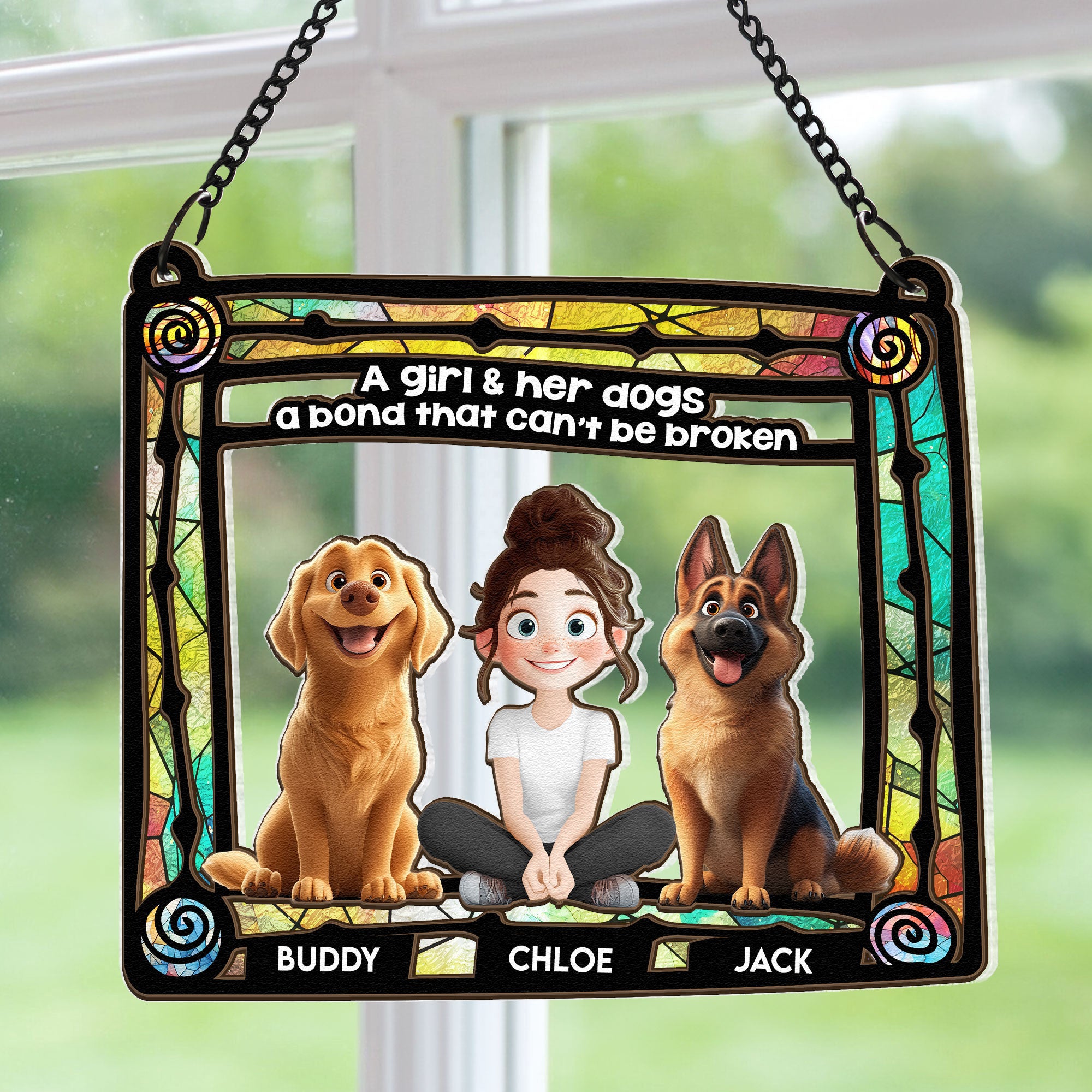 Dog-_-Girl-Sitting-In-Rainbow-Frame-Personalized-Window-Hanging-Suncatcher-Ornament_1