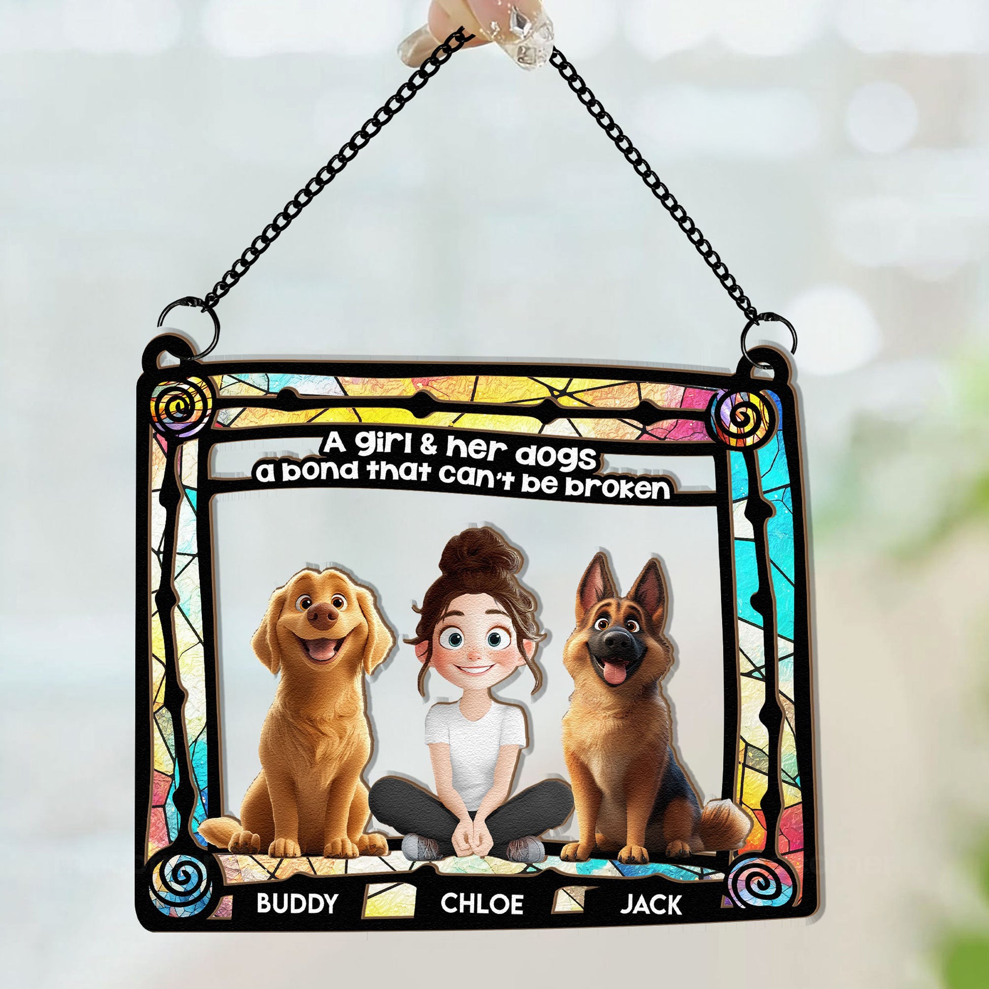 Dog-_-Girl-Sitting-In-Rainbow-Frame-Personalized-Window-Hanging-Suncatcher-Ornament_3